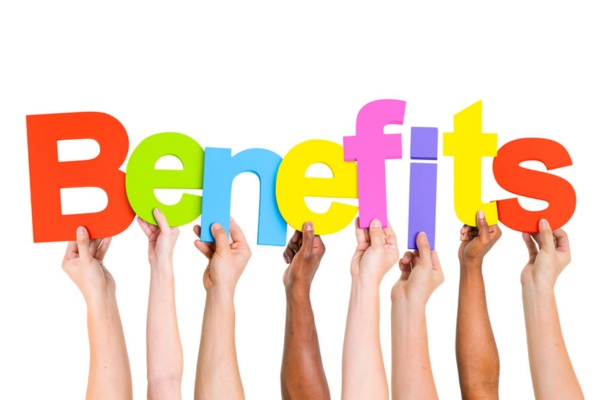 Benefits spelled using cutout letters held up by different hands depicting On-Demand Propane Service