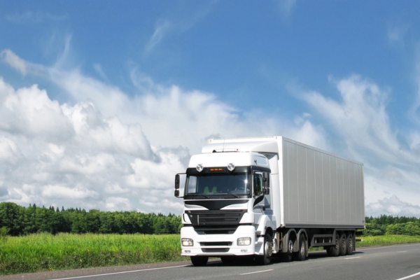 delivery truck on a highway