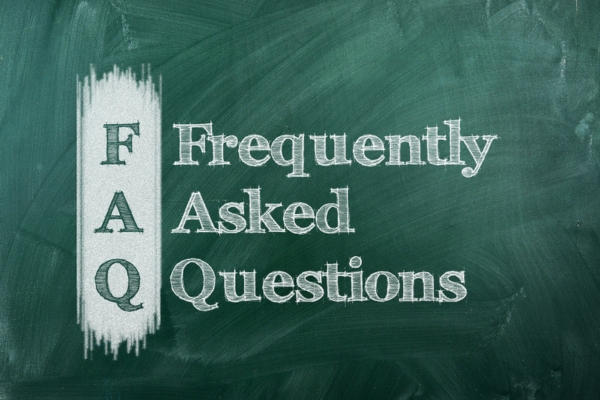 FAQ frequently asked questions written on a chalkboard depicting FAQs about Propane Pool Heaters