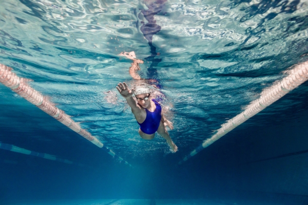 Underwater picture of female swimming