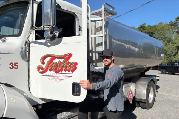 Heating Oil delivery truck and driver from Tasha Fuels & Propane