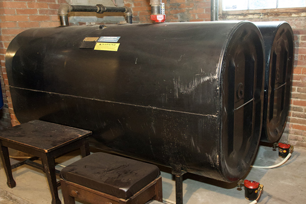 empty heating oil storage tank in cape cod
