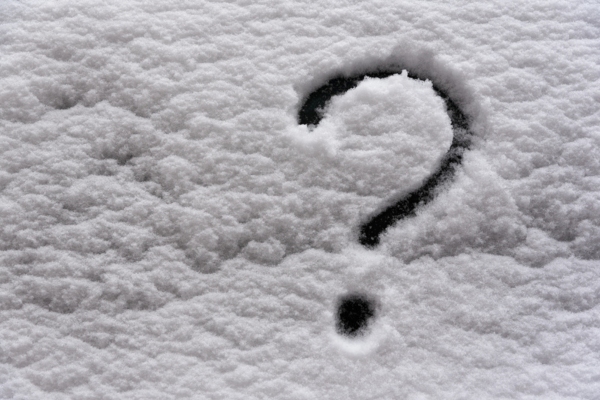 question mark doodled on snow depicting Save Heating Oil with Insulation FAQs