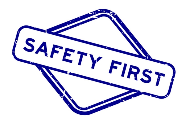 safety first blue stamp depicting Temporary Heating Solution