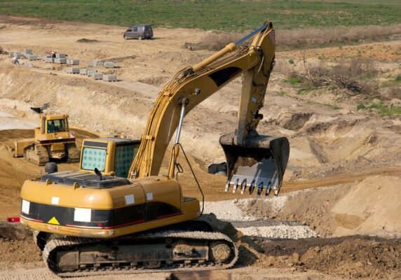 excavator on a construction site